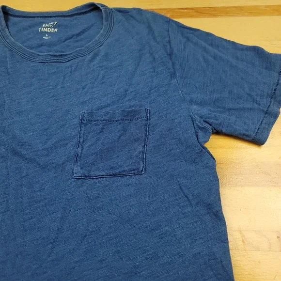 Flint and Tinder Mens Blue Short Sleeve Pocket Tee T-Shirt Made in USA - Picture 5 of 12
